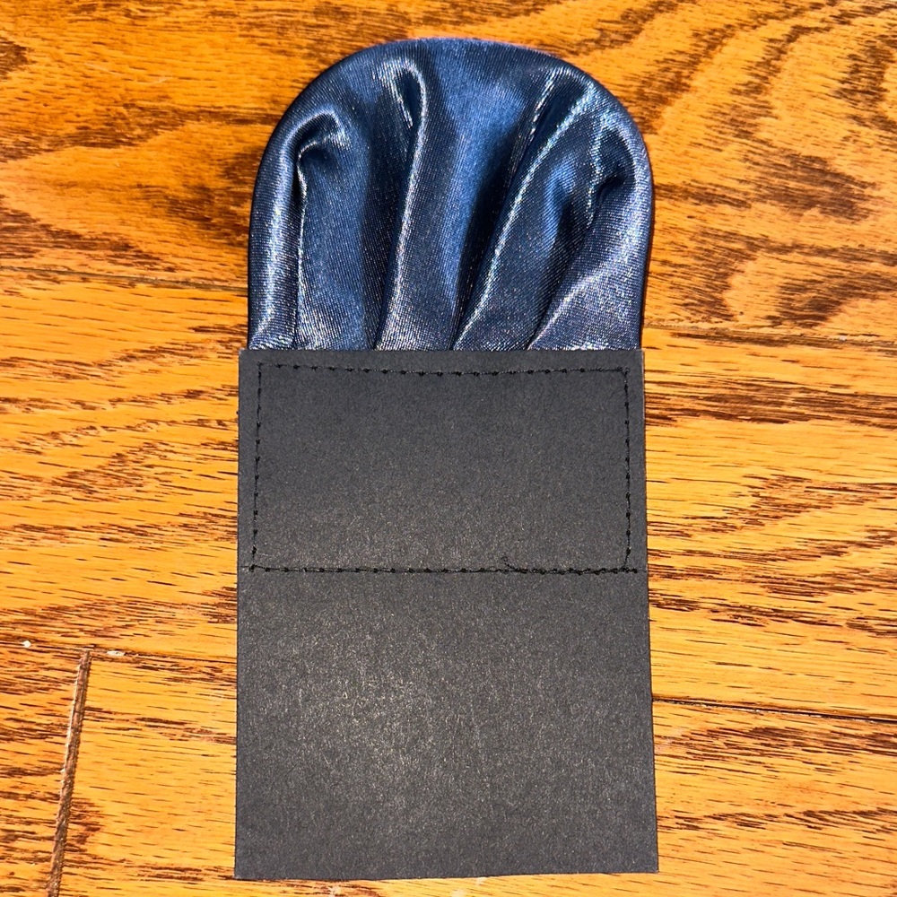 Satin Dark Gray Pocket Square sewn on card‎